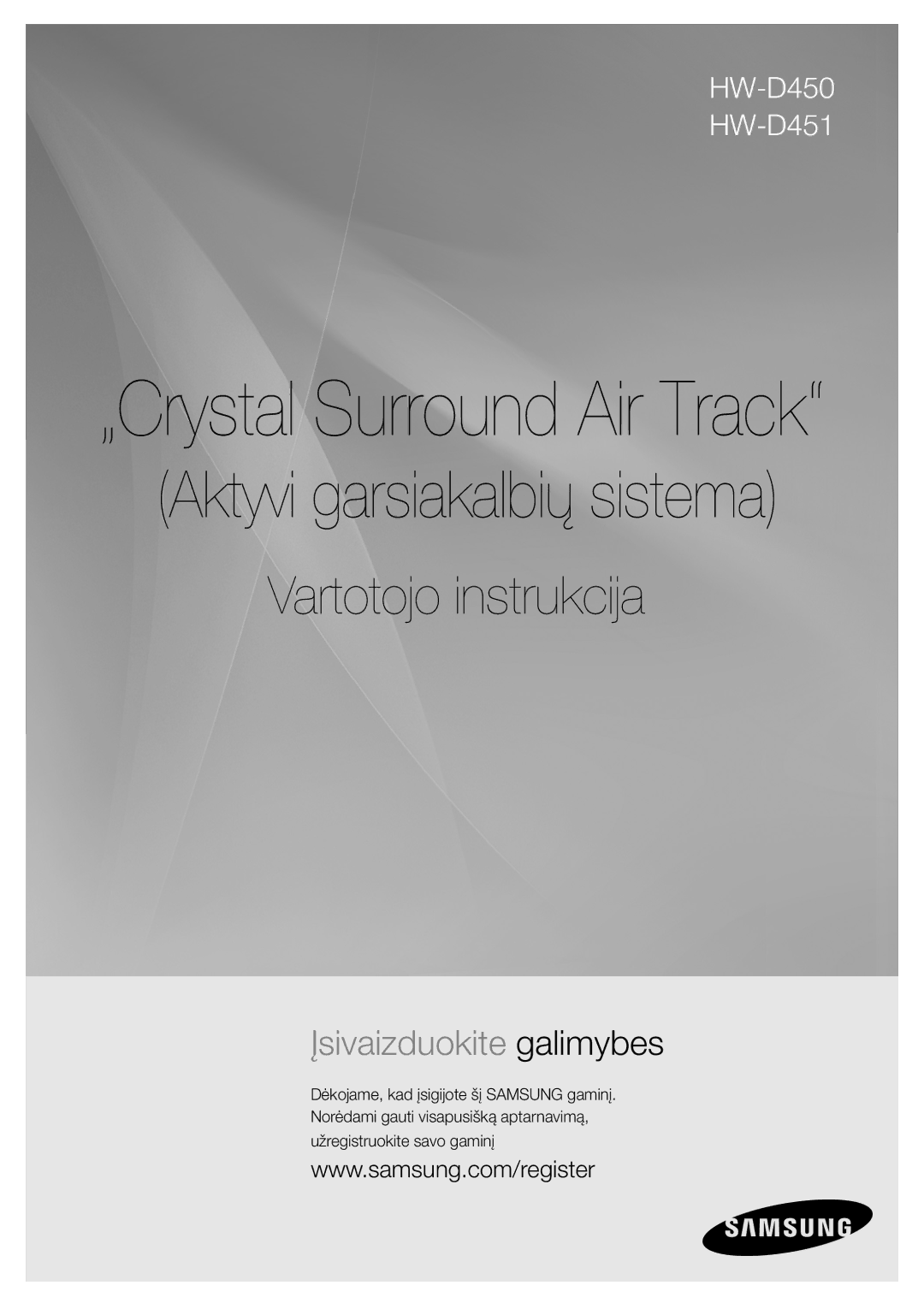 Samsung HW-D450/EN manual „Crystal Surround Air Track 