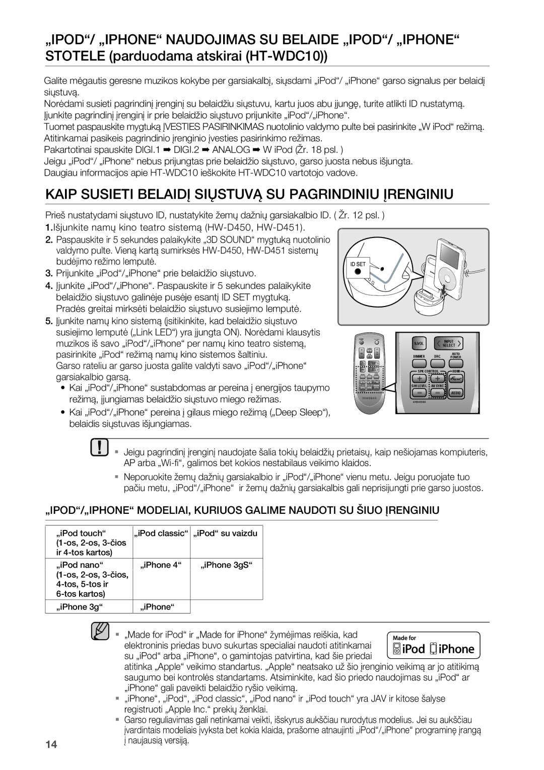 Samsung HW-D450/EN Kaip Susieti Belaidį Siųstuvą SU Pagrindiniu Įrenginiu, „iPhone gali paveikti belaidžio ryšio veikimą 