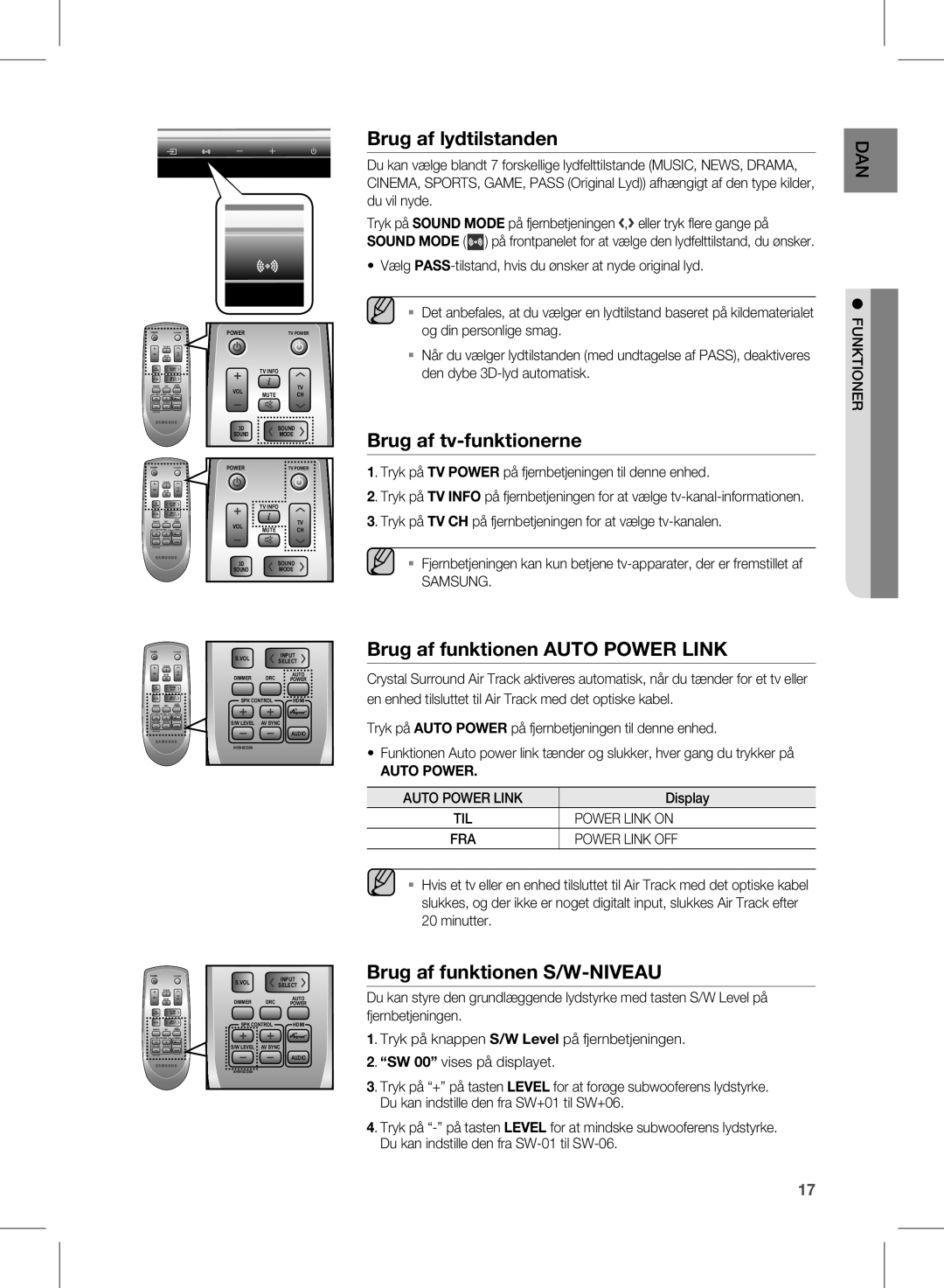 Samsung HW-D450/XE manual Samsung, Auto Power Link, Power Link on, Power Link OFF 