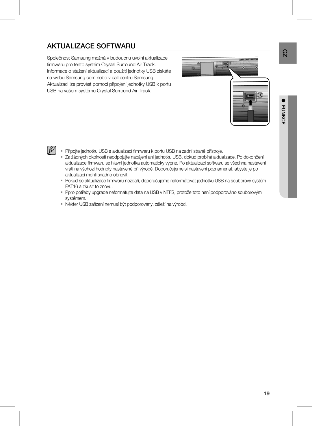 Samsung HW-D450/EN, HW-D450/ZA manual Aktualizace Softwaru 