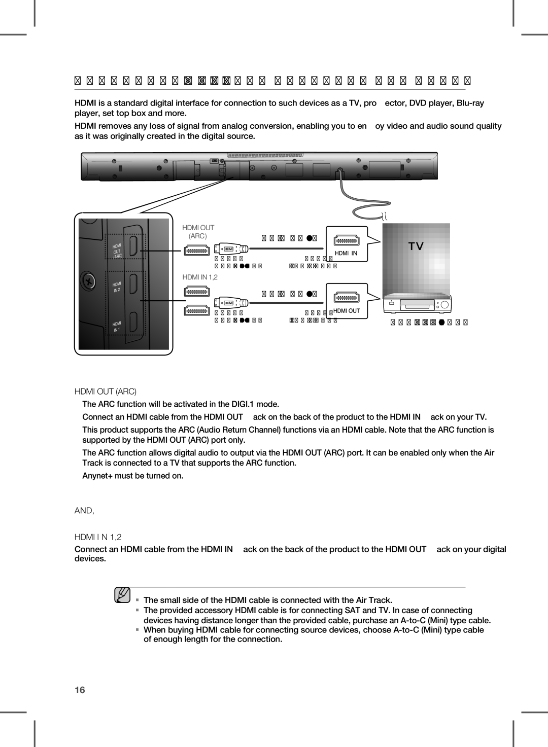 Samsung HW-D570/EN, HW-D570/XN, HW-D570/ZF, HW-D570/XE manual Connecting the Crystal Surround AIR Track, Hdmi OUT ARC 