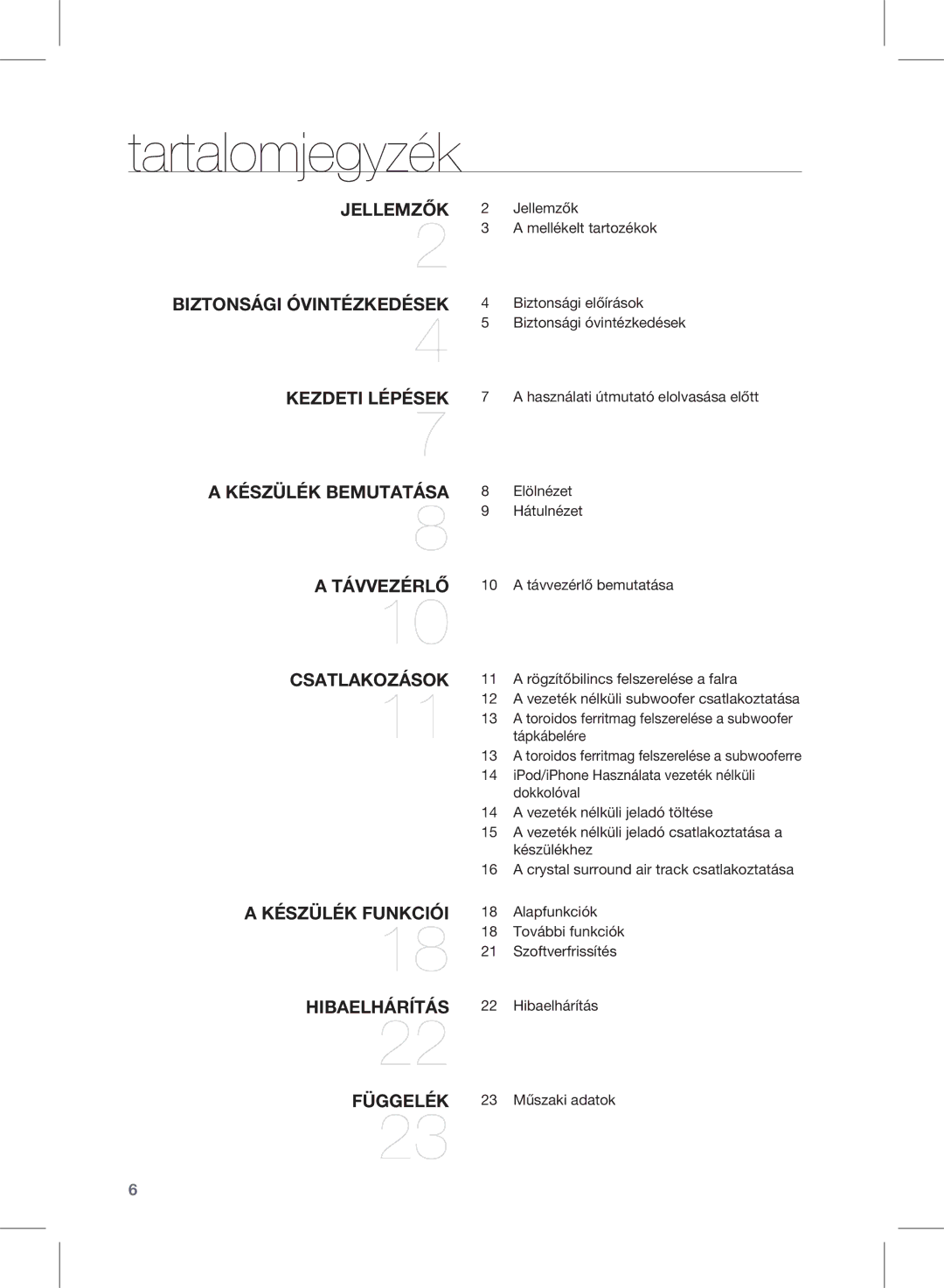 Samsung HW-D570/EN, HW-D570/ZF, HW-D570/XE manual Tartalomjegyzék, Hibaelhárítás 