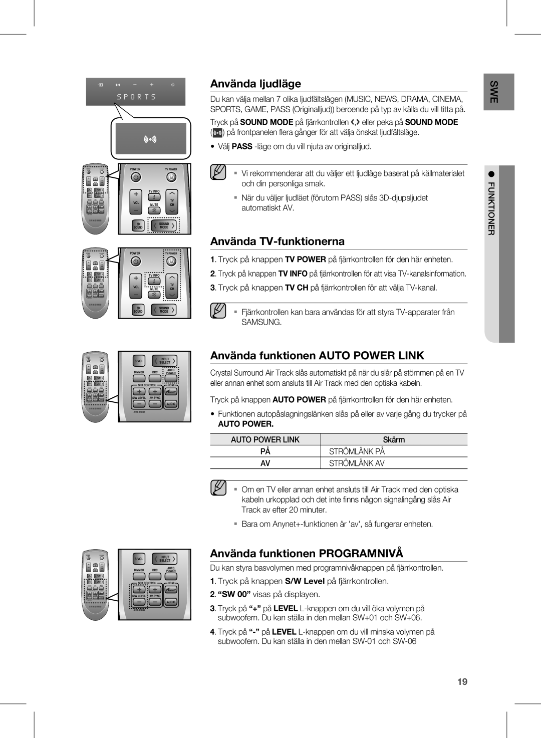 Samsung HW-D570/XE manual Använda ljudläge 