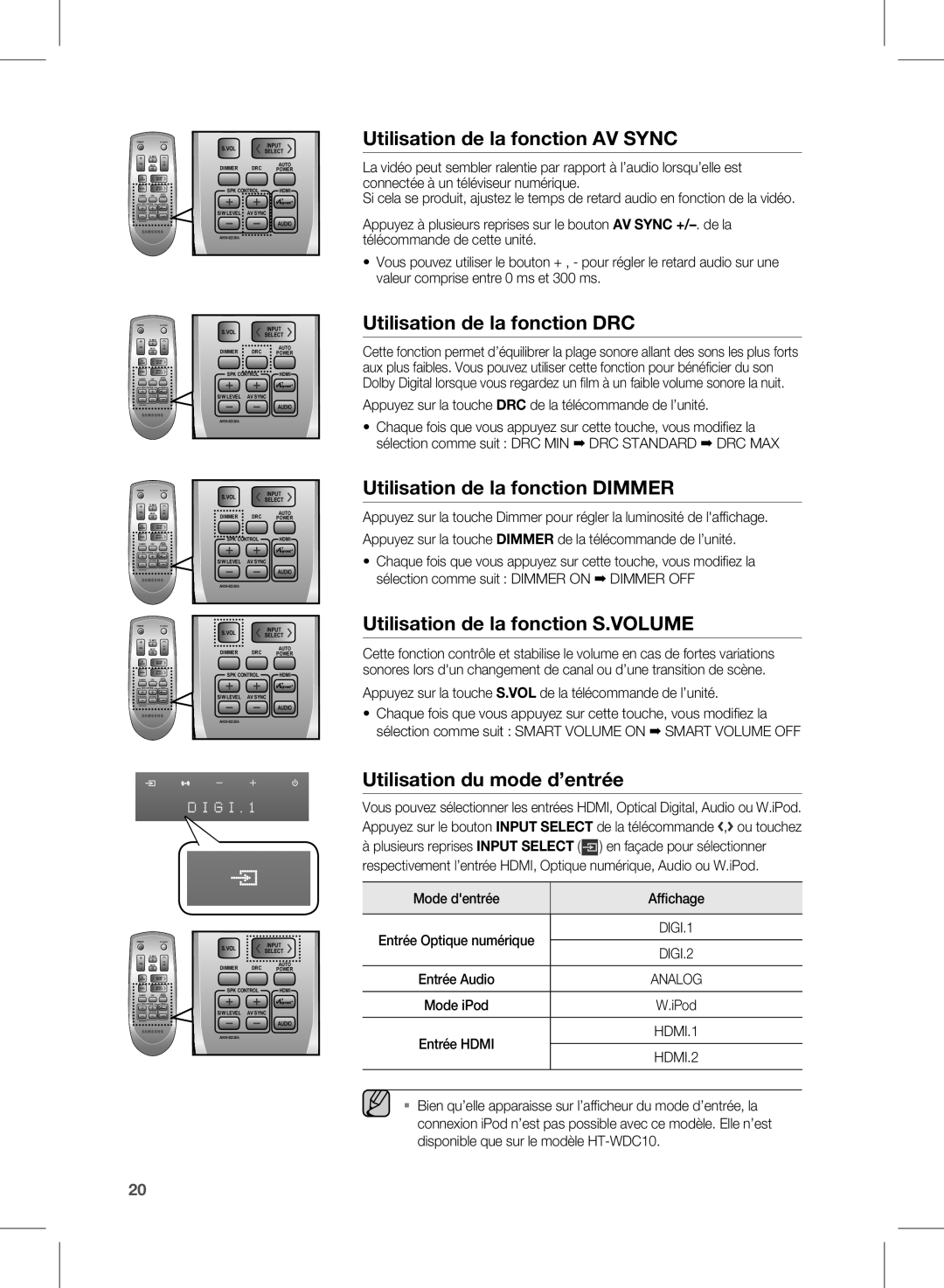 Samsung HW-D570/ZF manual Utilisation de la fonction AV Sync 