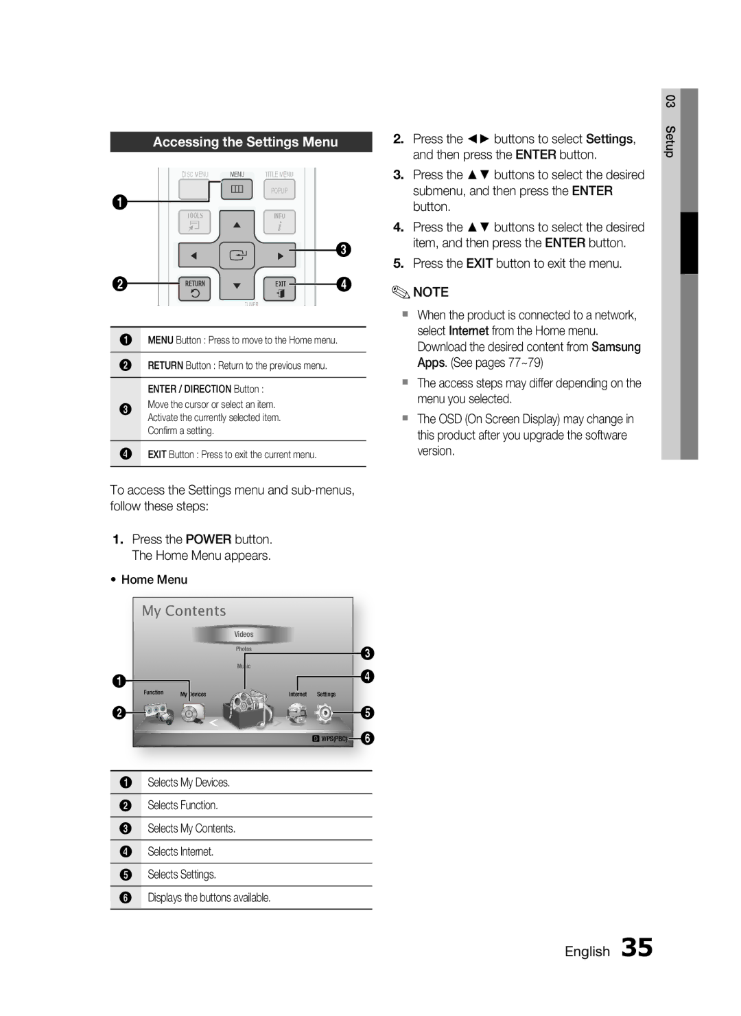 Samsung HW-D7000 user manual My Contents 