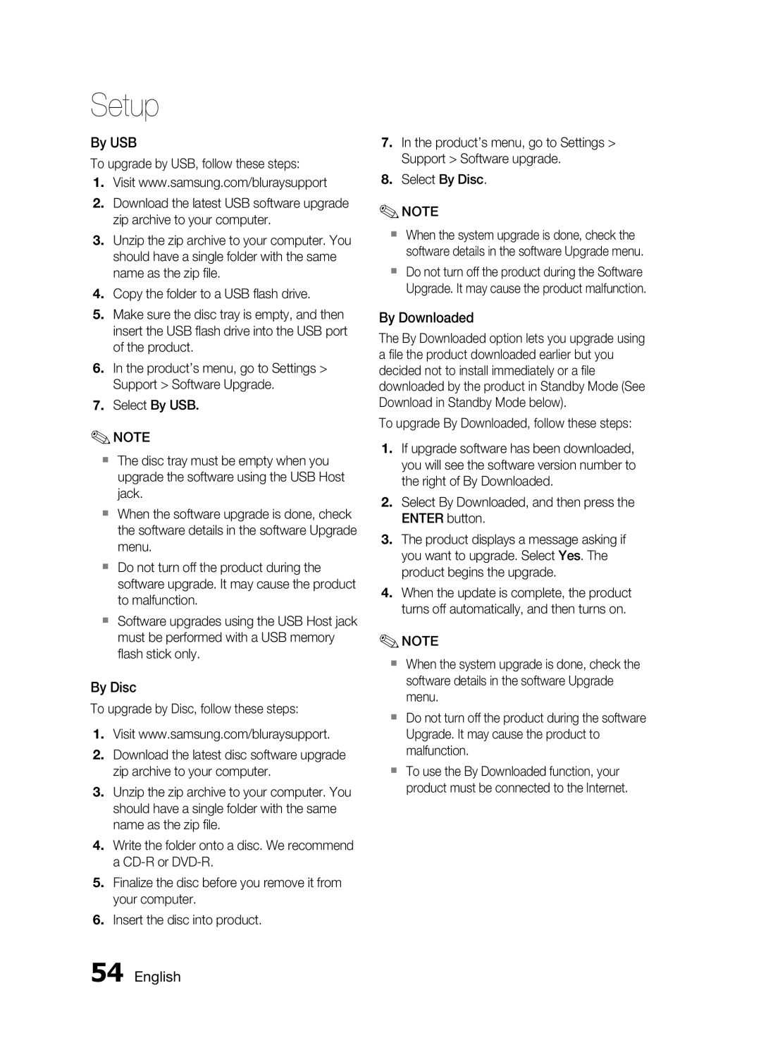 Samsung HW-D7000 user manual By USB, By Disc, By Downloaded 