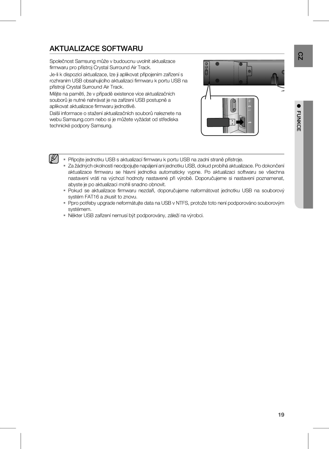 Samsung HW-E350/EN manual Aktualizace Softwaru 