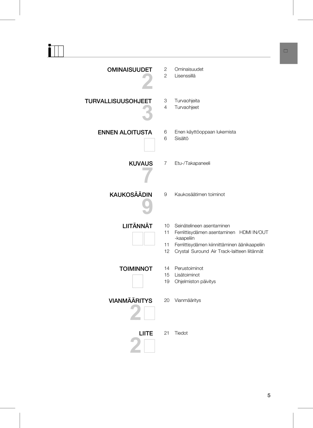 Samsung HW-E350/XE manual Sisältö 