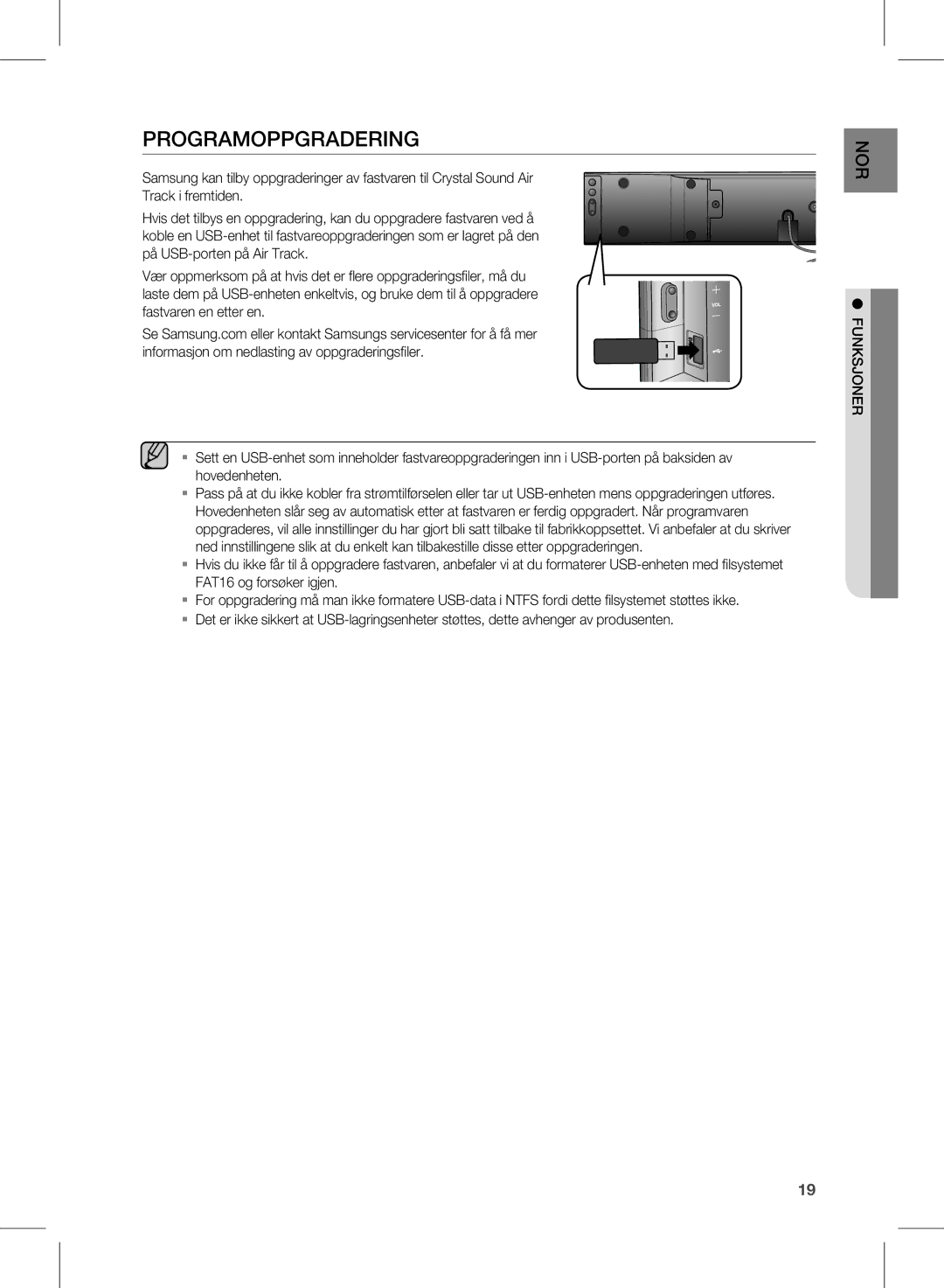 Samsung HW-E350/XE manual Programoppgradering 