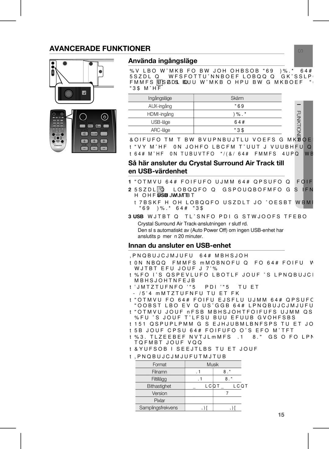 Samsung HW-E350/XE manual Använda ingångsläge, Innan du ansluter en USB-enhet, AUX Hdmi USB ARC 