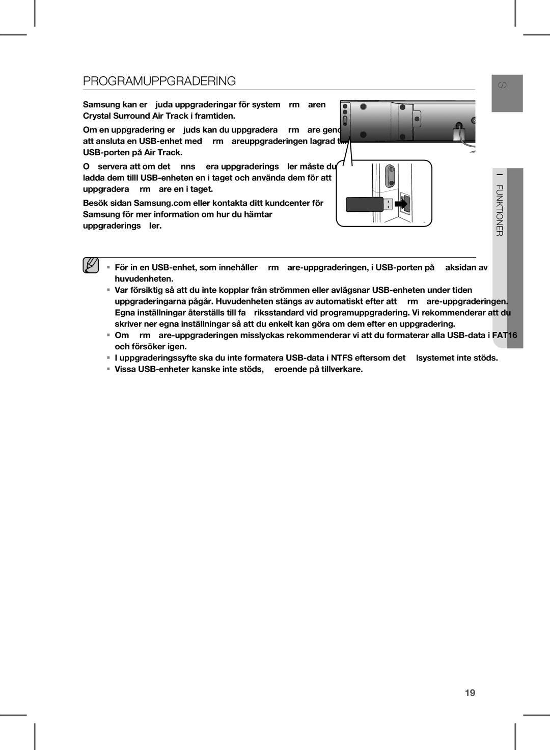 Samsung HW-E350/XE manual Programuppgradering 