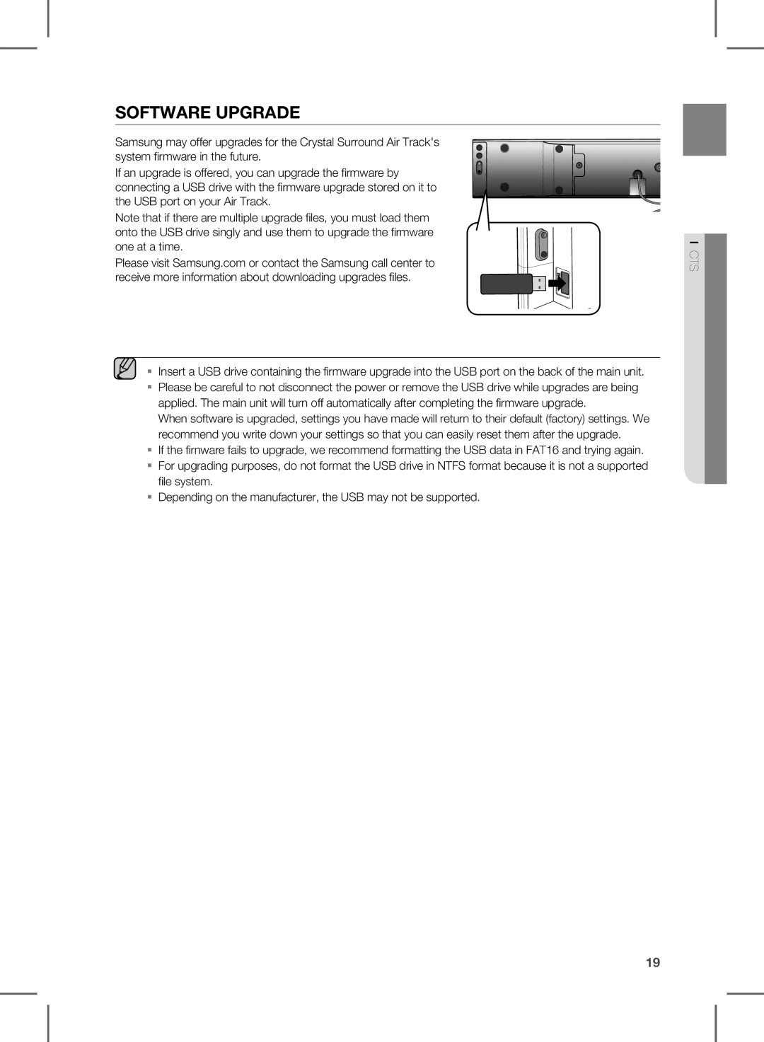 Samsung HW-E350/XE, HW-E350/XN, HW-E350/EN, HW-E350/ZF manual Software Upgrade 