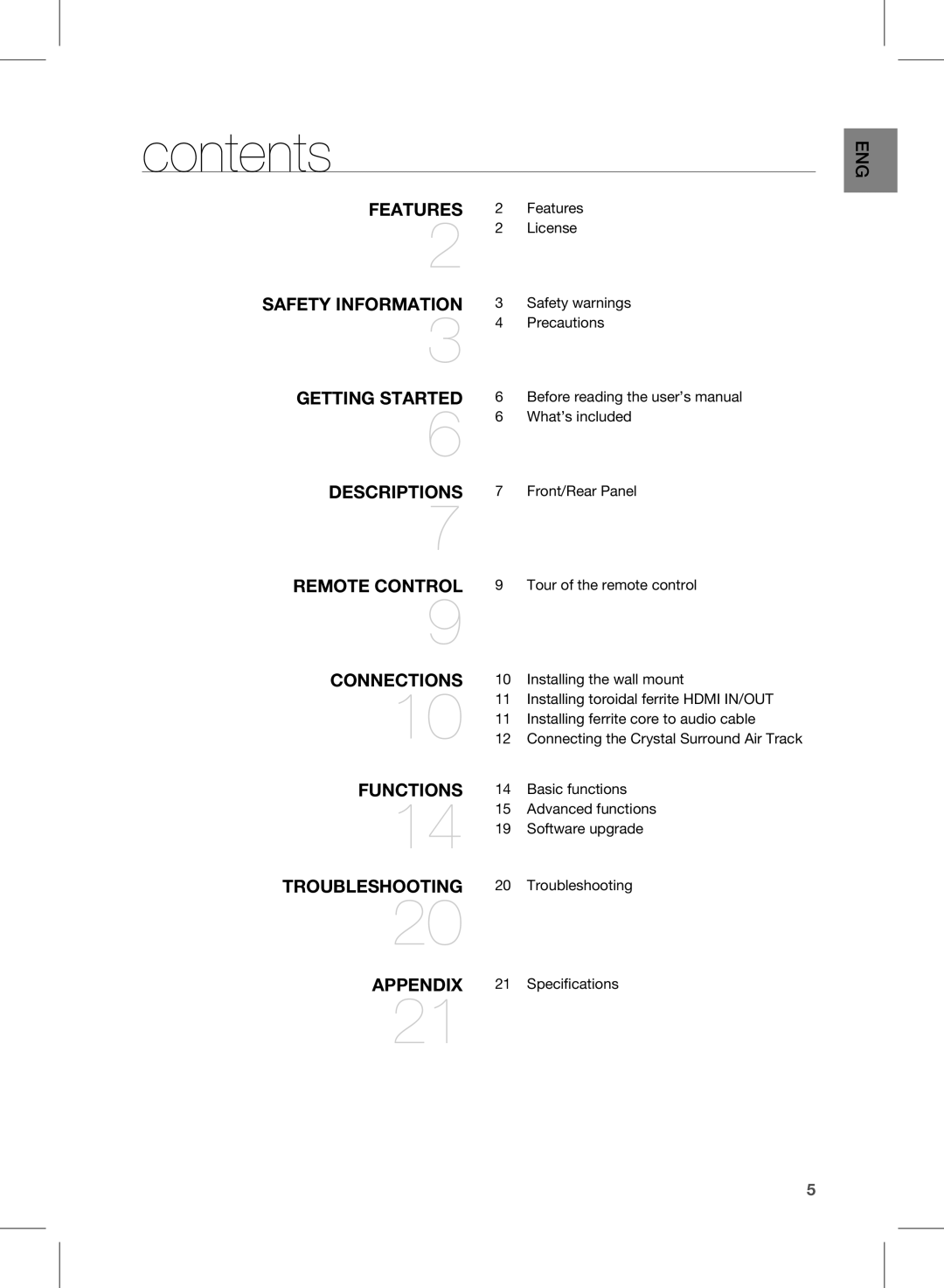 Samsung HW-E350/EN, HW-E350/XN, HW-E350/ZF, HW-E350/XE manual Contents 