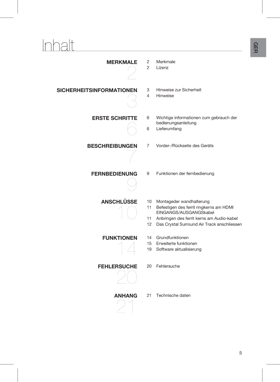 Samsung HW-E350/ZF, HW-E350/XN, HW-E350/EN manual Inhalt 