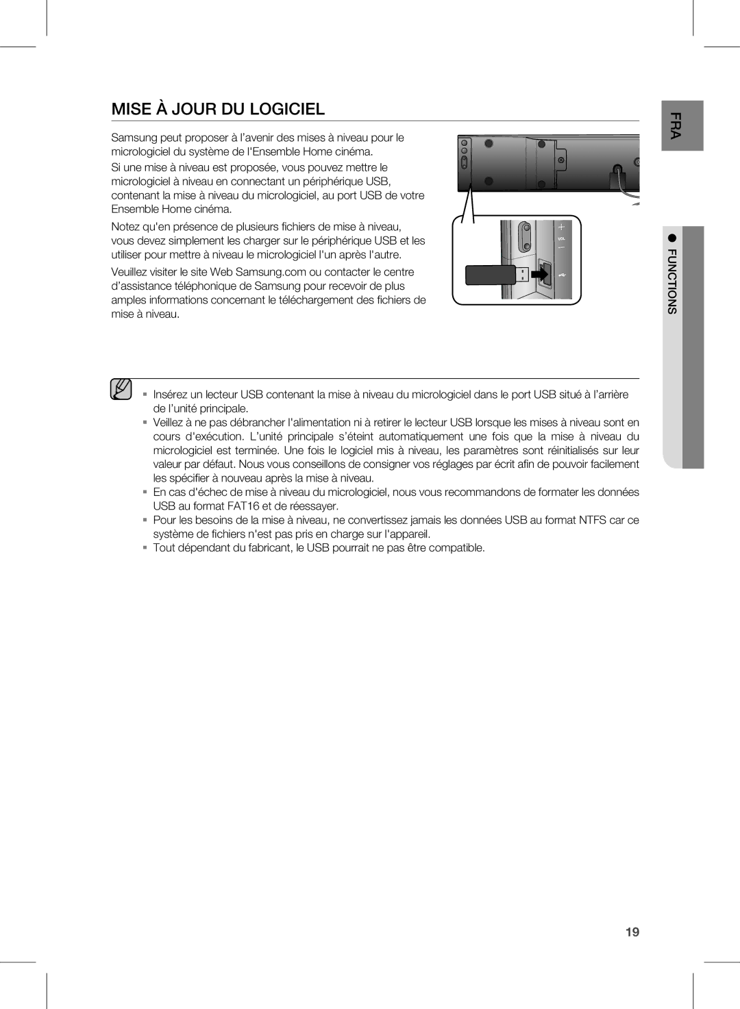 Samsung HW-E350/ZF manual Mise À Jour DU Logiciel 