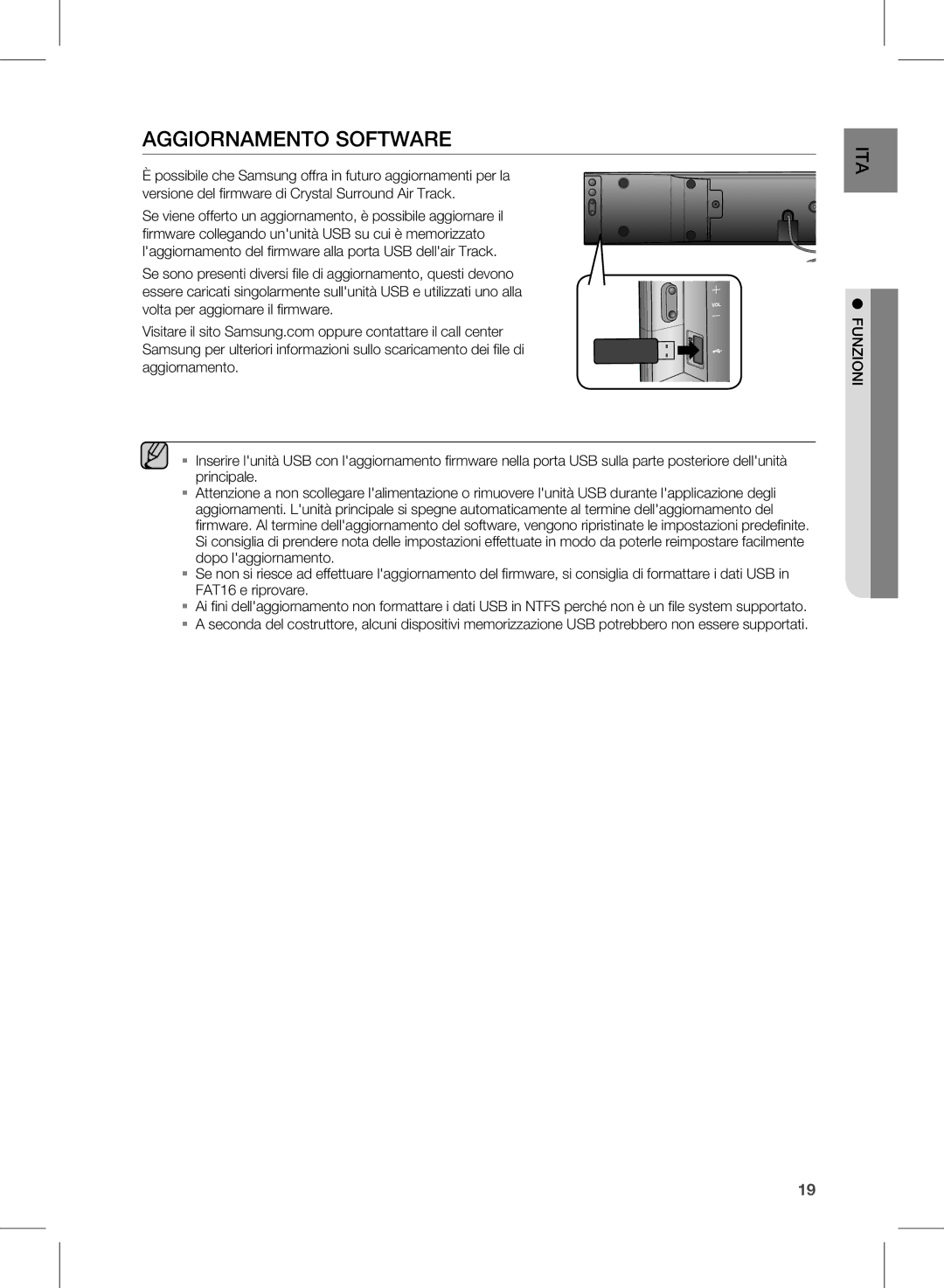 Samsung HW-E350/ZF manual Aggiornamento Software 