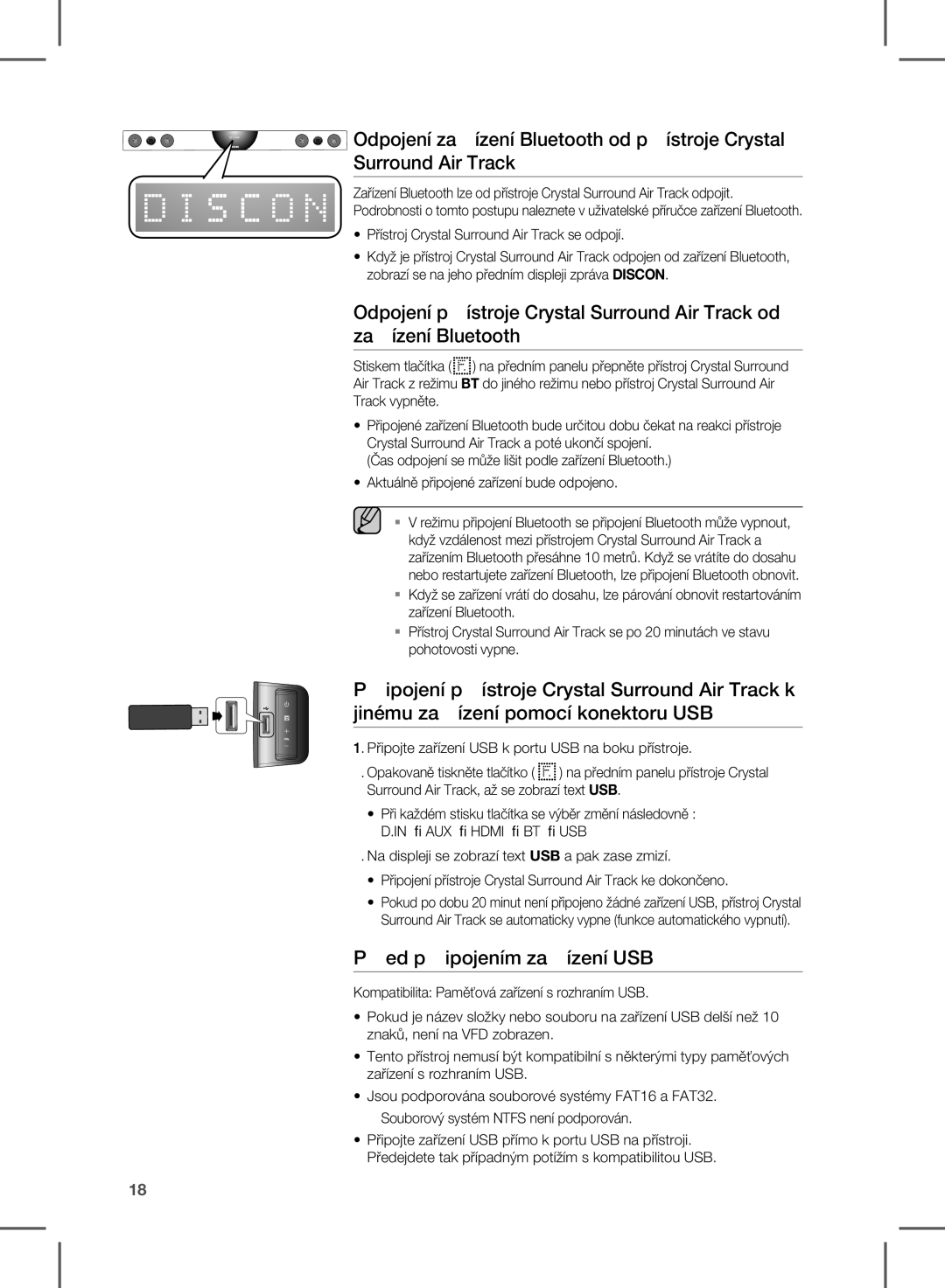 Samsung HW-E450/EN manual Před připojením zařízení USB 