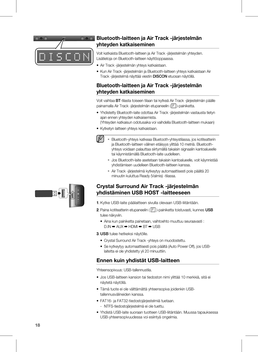 Samsung HW-E450/XE manual Ennen kuin yhdistät USB-laitteen 