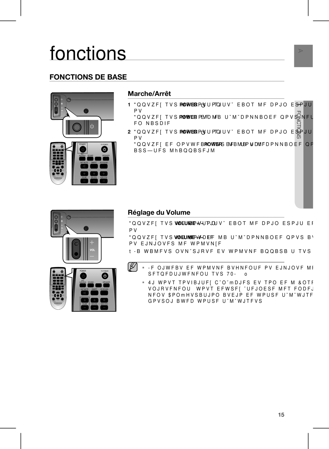 Samsung HW-E450/ZF manual Fonctions, Marche/Arrêt, Réglage du Volume 