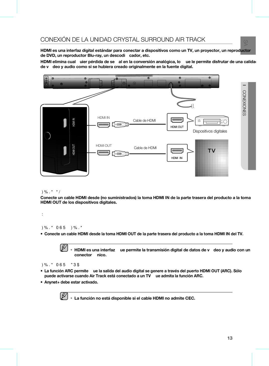 Samsung HW-E450/ZF manual COneXiÓn de la Unidad crYstal sUrrOUnd air tracK, Hdmi 