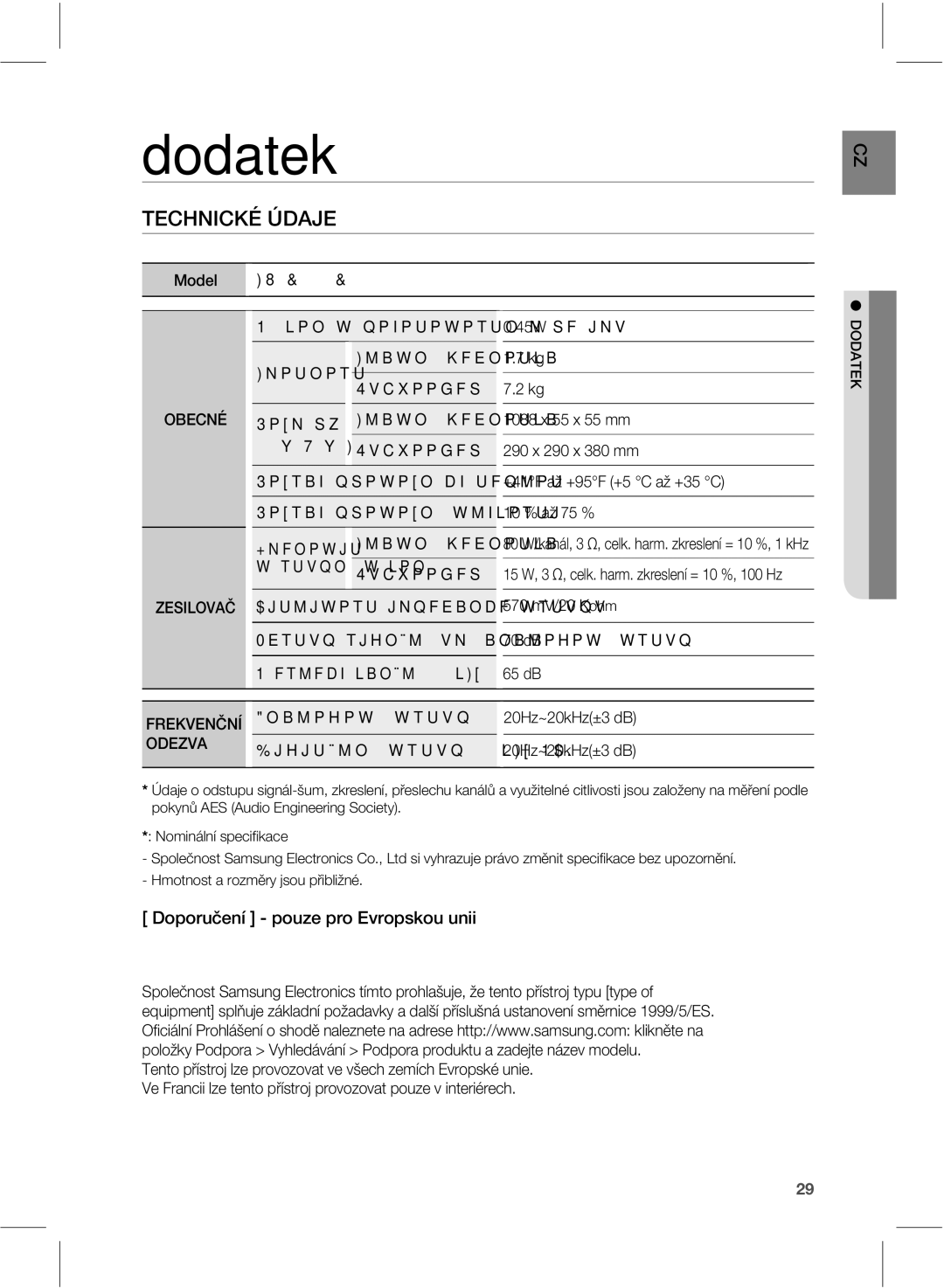 Samsung HW-E551/EN manual Dodatek, $/*$,²Á%+, MbwoóKfeopulb 