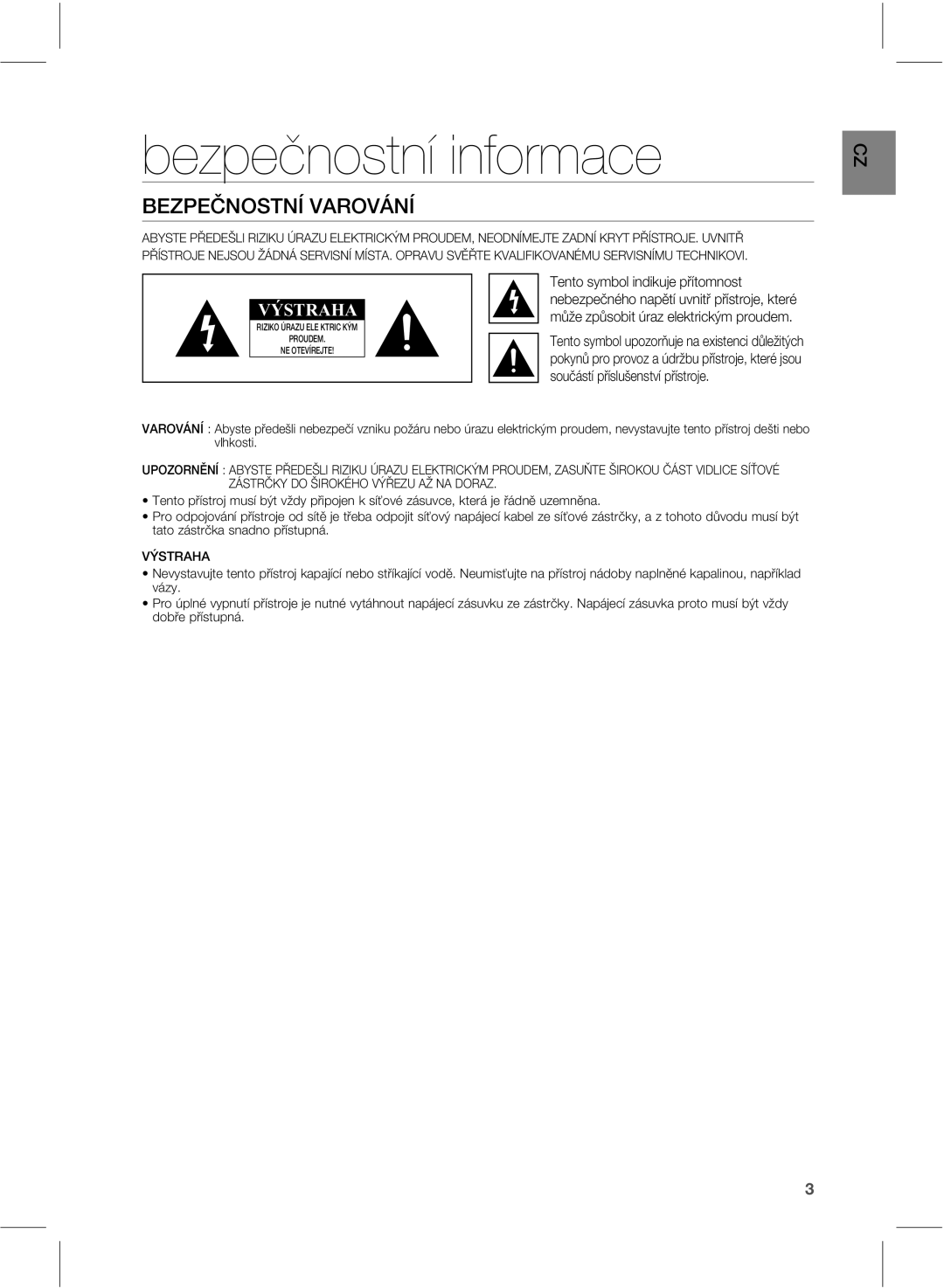 Samsung HW-E551/EN manual Bezpečnostní informace, #&1&Ă/045/¶7307«/¶ 