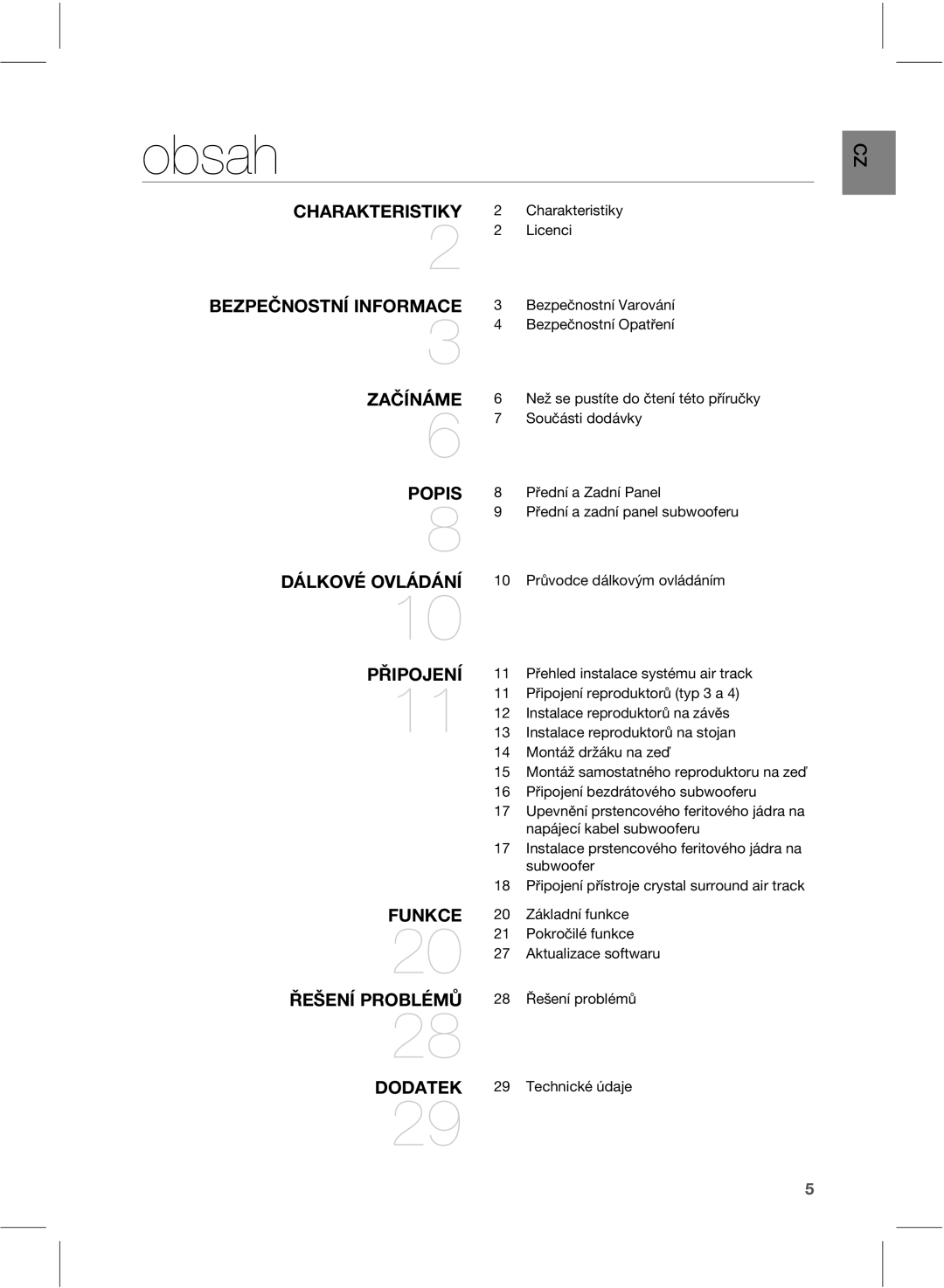 Samsung HW-E551/EN manual Obsah 