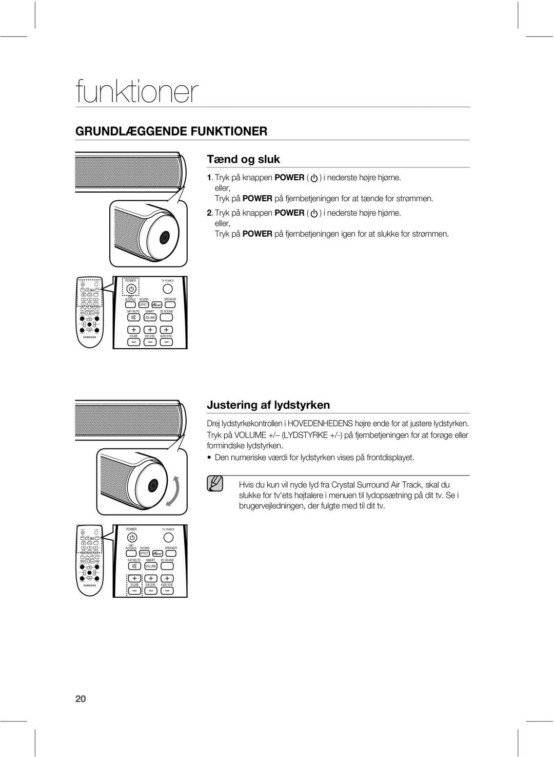 Samsung HW-E551/XE manual Funktioner, OePhTmvl, +VtufsjohBgMzetuzslfo, CsvhfswfkmfeojohfoEfsGvmhufNfeUjmEjuUw 