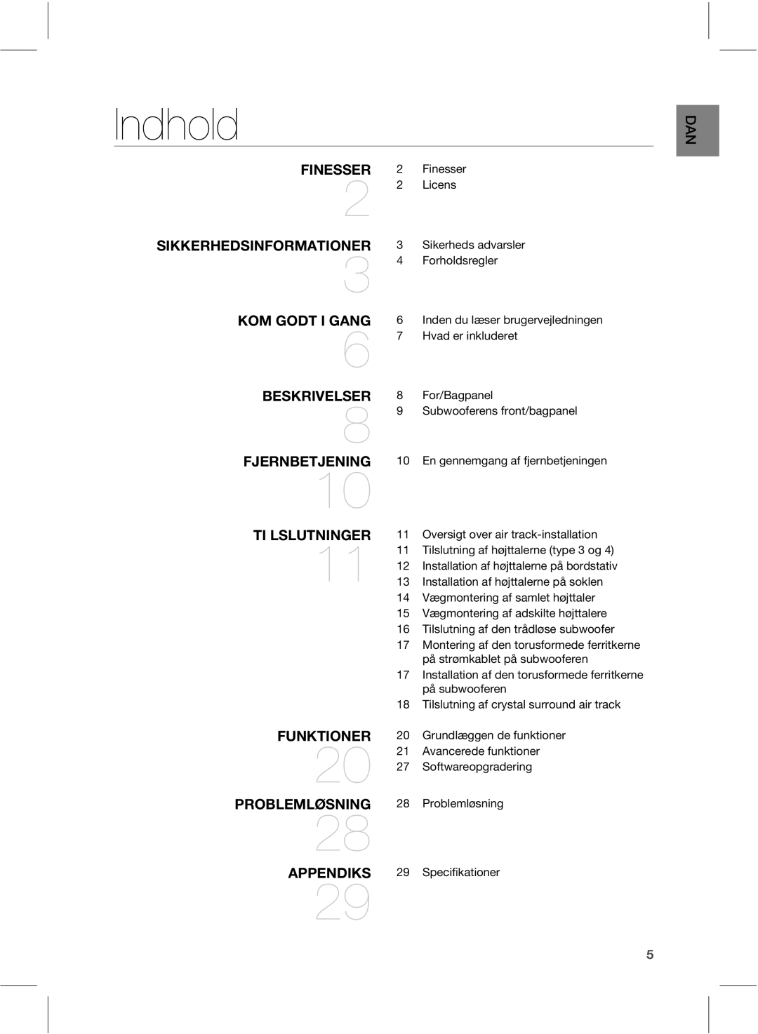 Samsung HW-E551/XE manual Indhold 