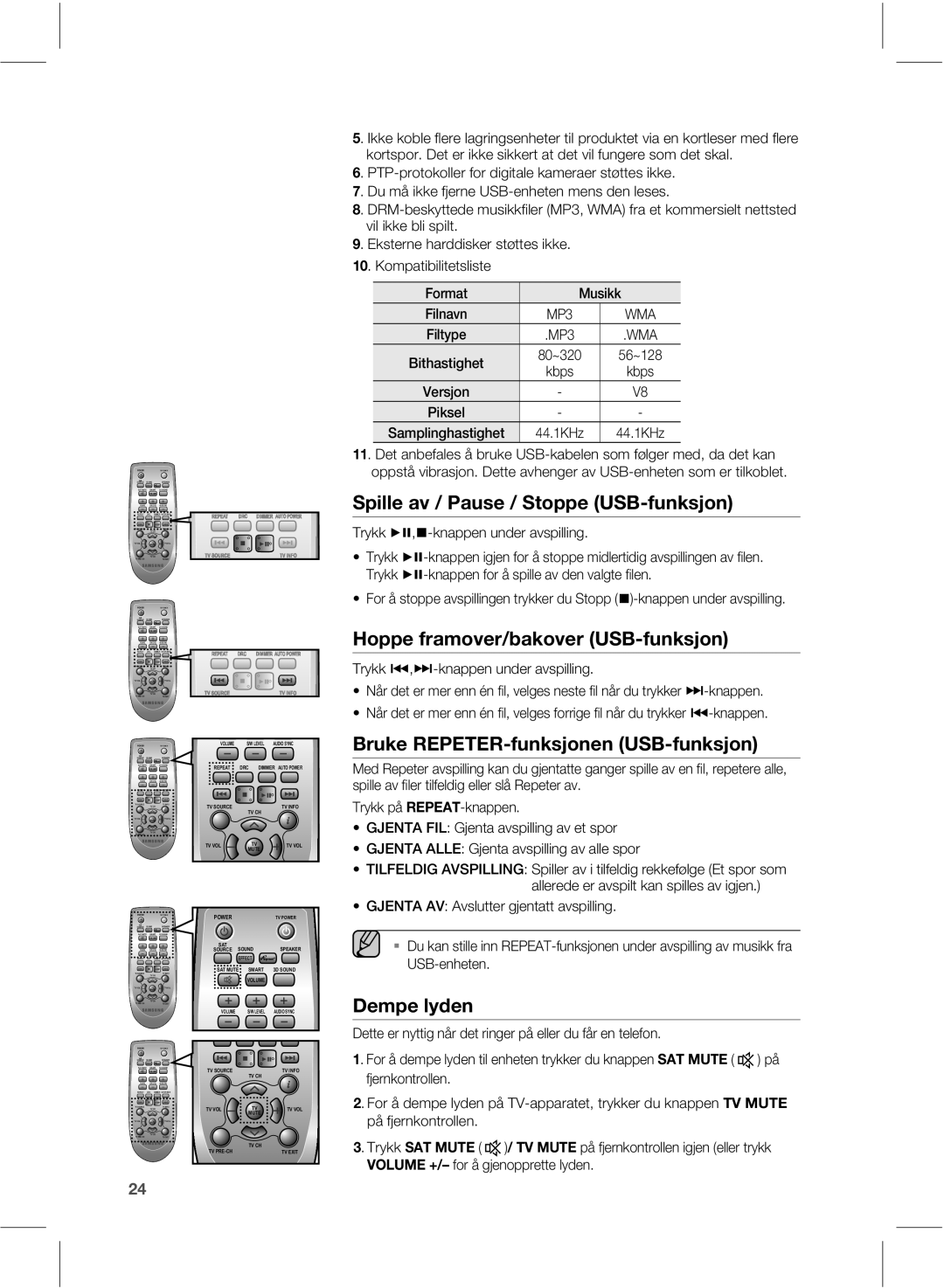 Samsung HW-E551/XE manual 4QJMMFBW1BVTF4UPQQF 64#GVOLTKPO, PQQFGSBNPWFSCBLPWFS 64#GVOLTKPO, FnqfMzefo 