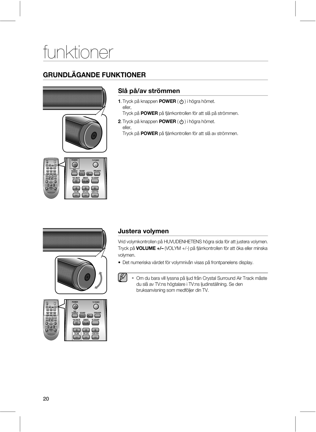 Samsung HW-E551/XE manual Funktioner, 4MÌQÌBWTUSÚNNFO, +VtufsbWpmznfo 