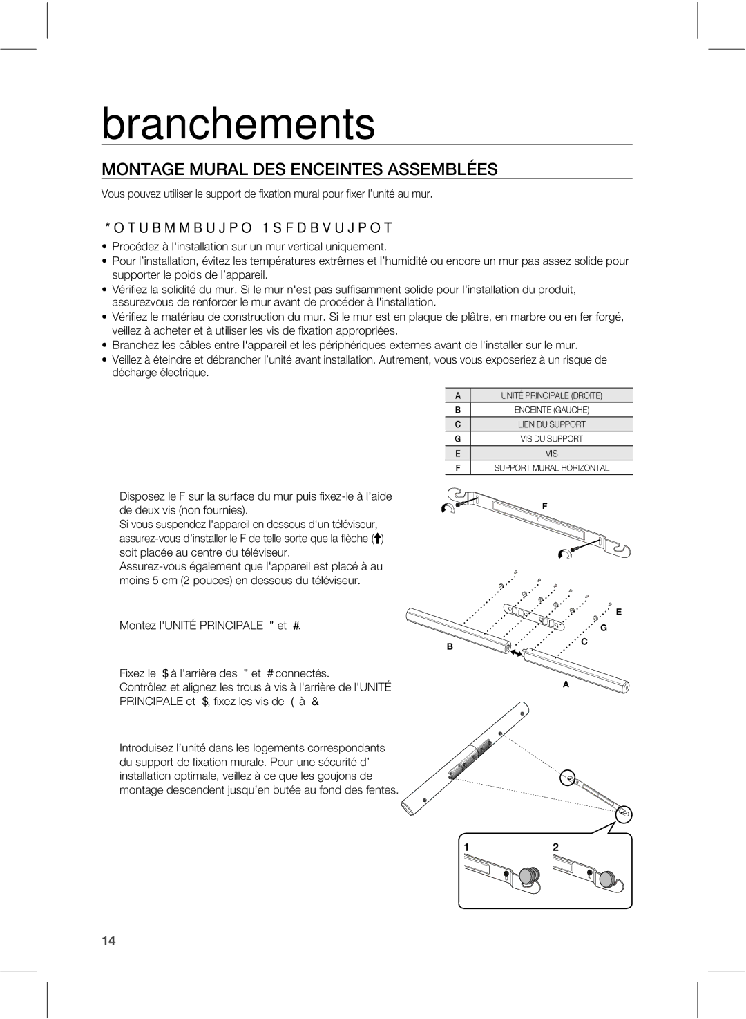 Samsung HW-E551/ZF manual .63-%&4&/$&*/5&444&.#-²&4, TvqqpsufsMfQpjetEfMBqqbsfjm, EïdibshfÏmfdusjrvf 