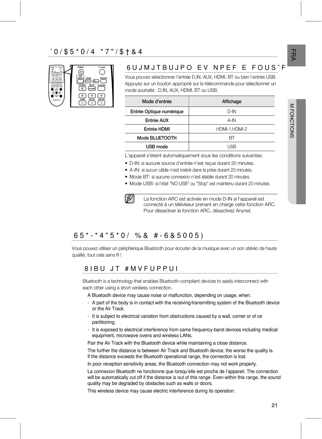 Samsung HW-E551/ZF manual 6UJMJTBUJPOEVNPEFEFOUSÏF, 8IBUJT#MVFUPPUI, Fonctions 