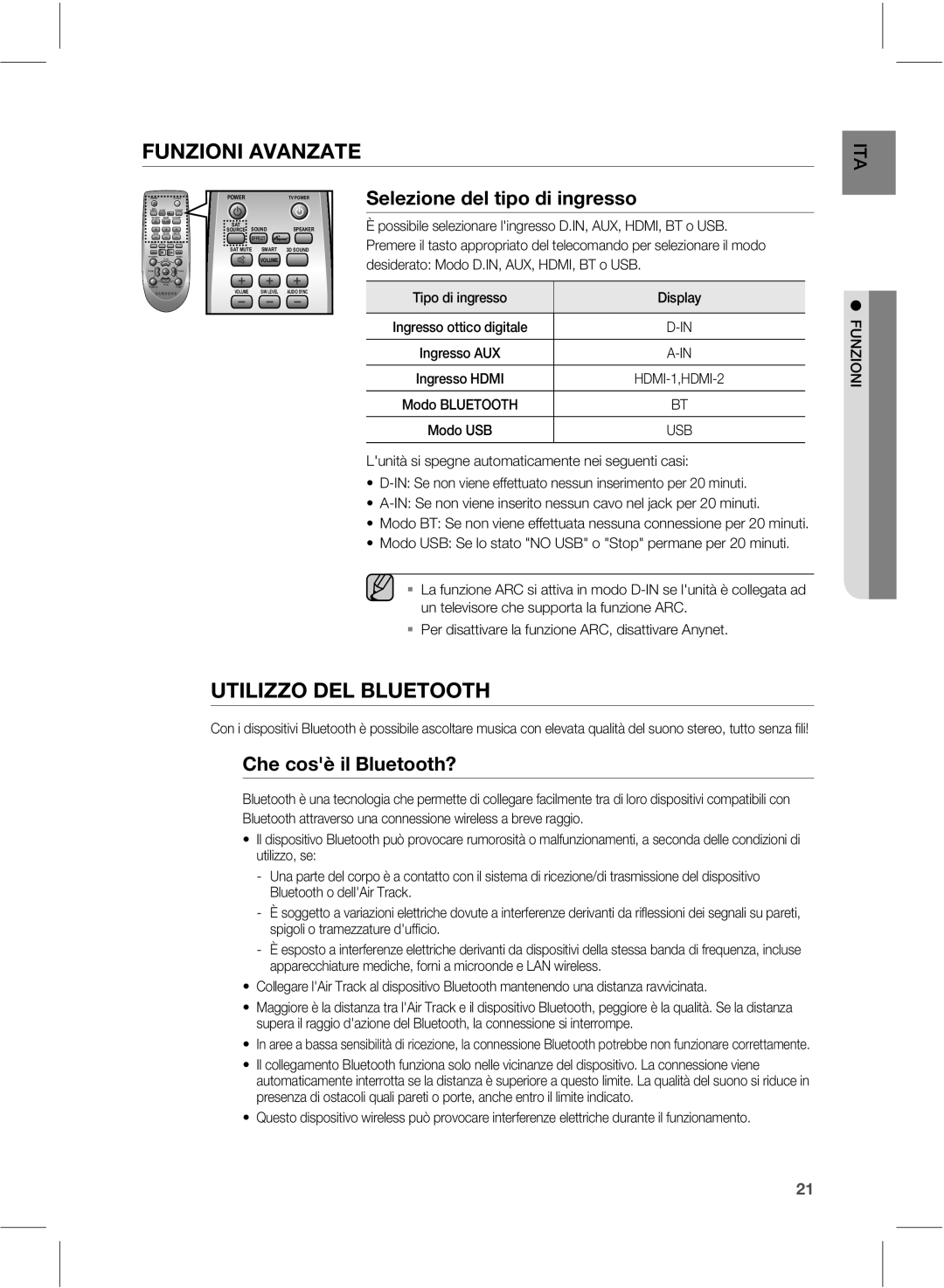 Samsung HW-E551/ZF manual 4FMFJPOFEFMUJQPEJJOHSFTTP, $IFDPThÒJM#MVFUPPUI, Jtqmbz, Funzioni 