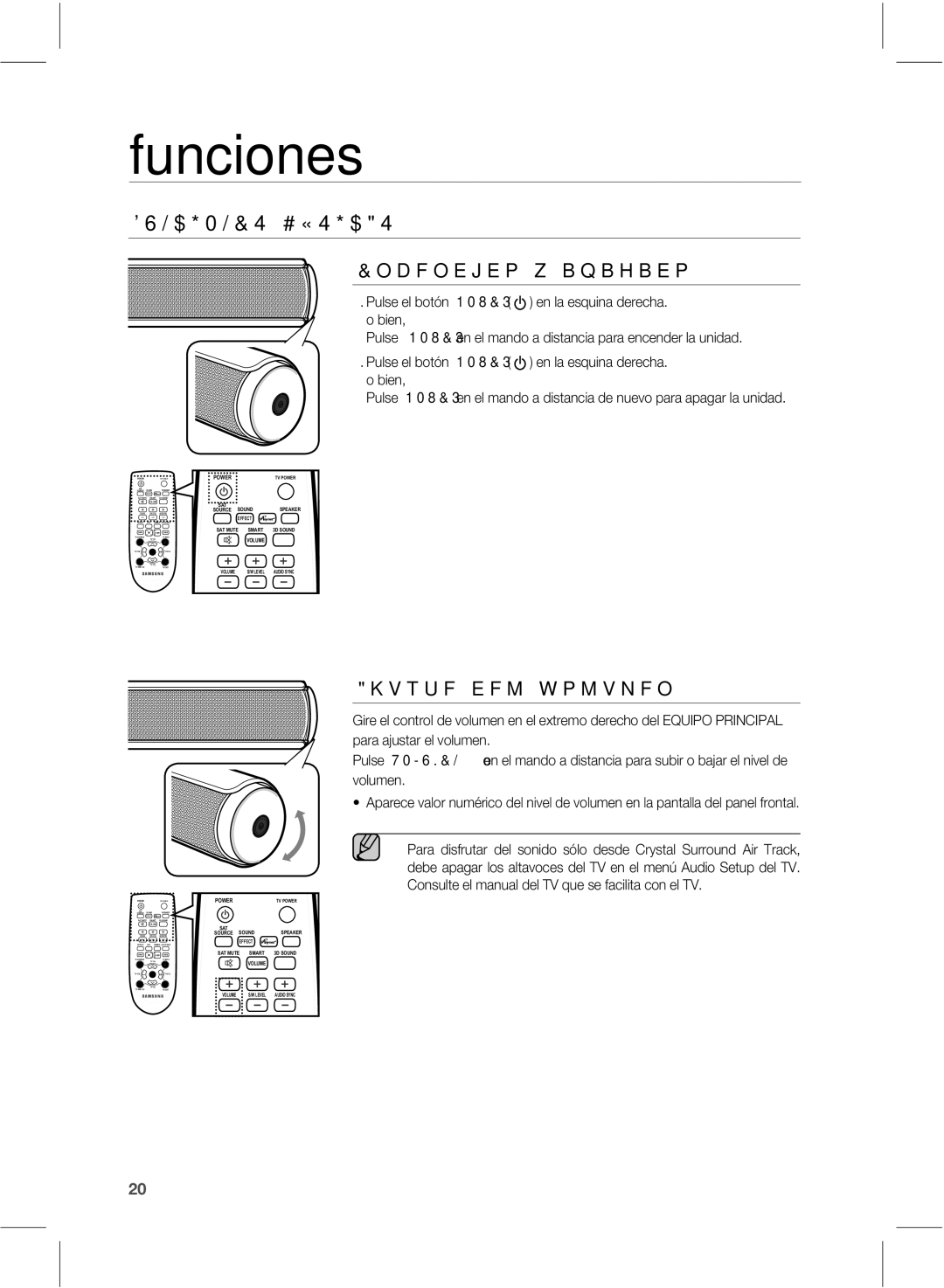 Samsung HW-E551/ZF manual Funciones, OdfoejepZBqbhbep, KvtufEfmWpmvnfo, QbsbBkvtubsFmWpmvnfo 