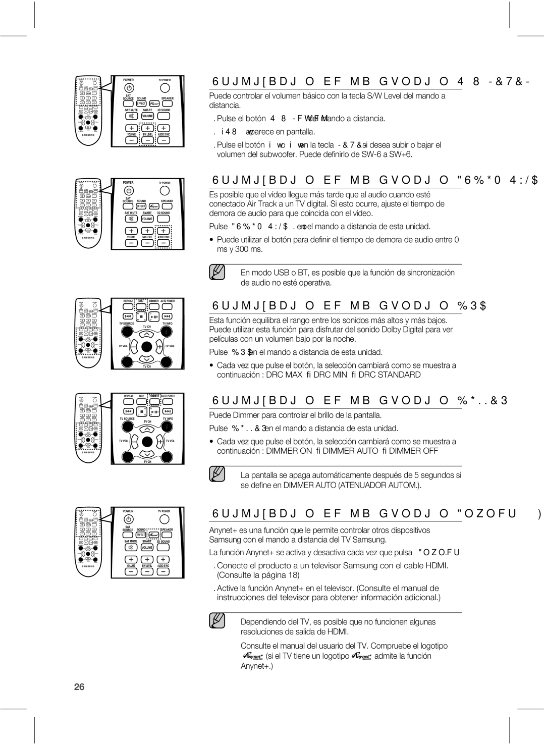 Samsung HW-E551/ZF manual 6UJMJBDJØOEFMBGVODJØO48-&7, 6UJMJBDJØOEFMBGVODJØO6%*04/$, 6UJMJBDJØOEFMBGVODJØO%3$ 