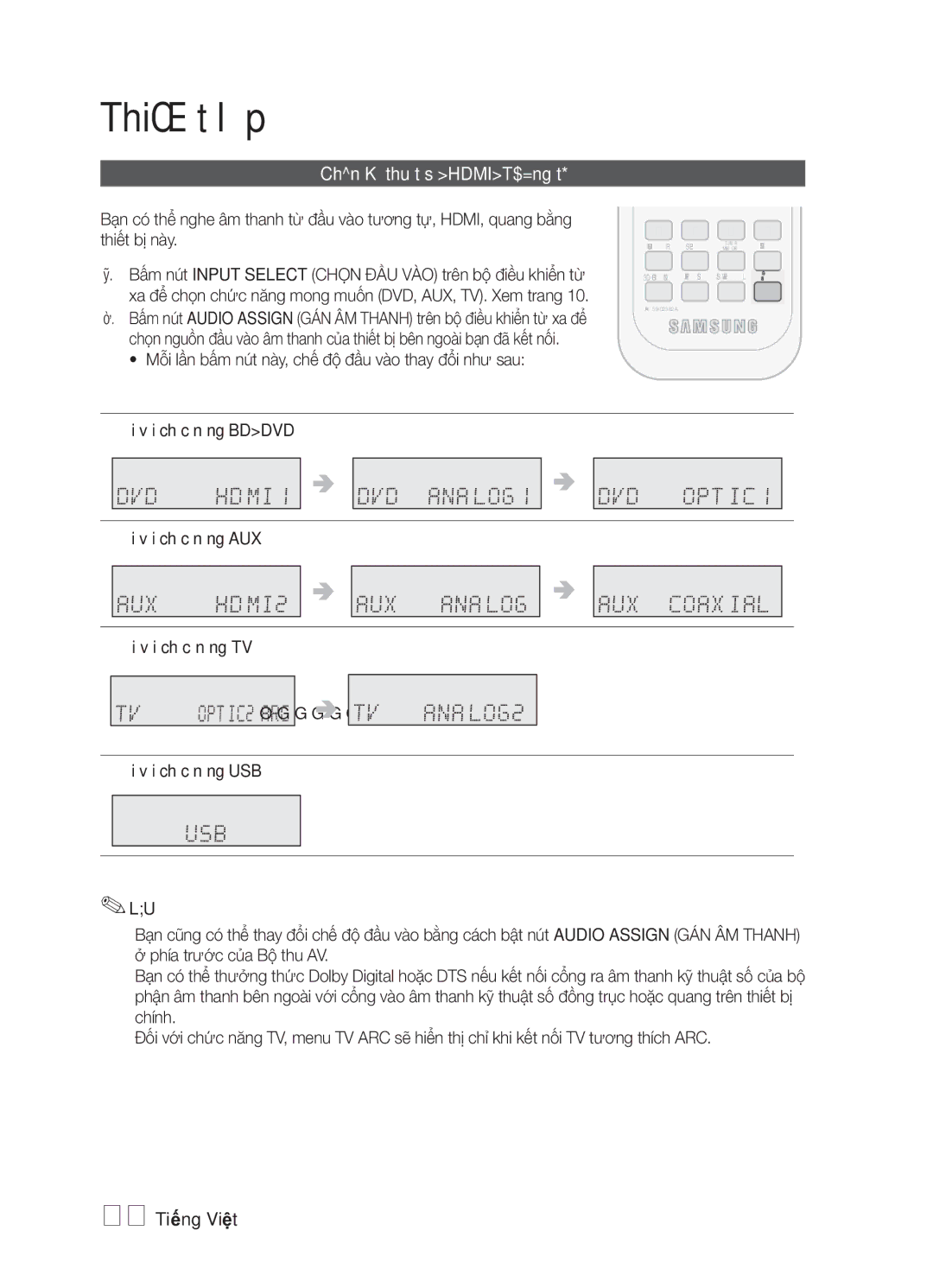 Samsung HW-E6500/XV manual 22 Tiếng Việt 