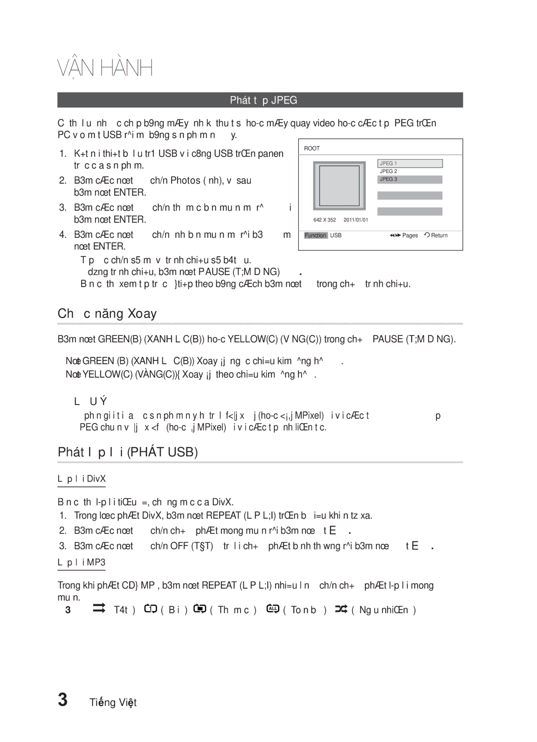 Samsung HW-E6500/XV manual Chức năng Xoay 