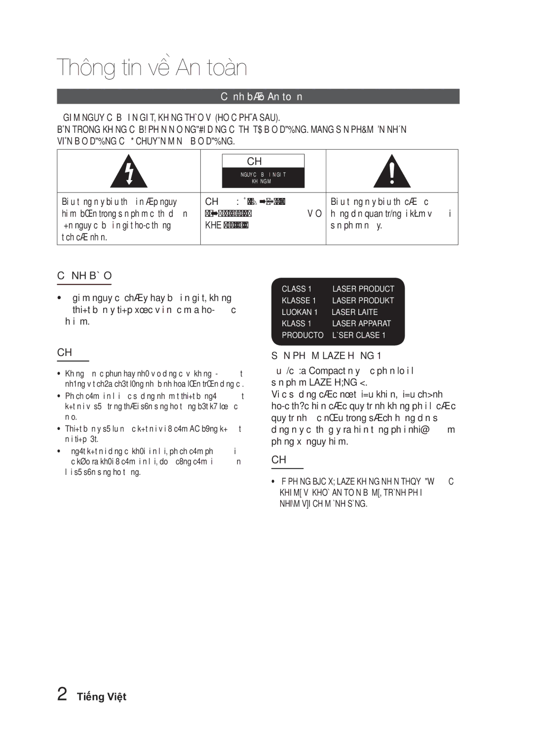 Samsung HW-E6500/XV manual Thông tin về An toàn 