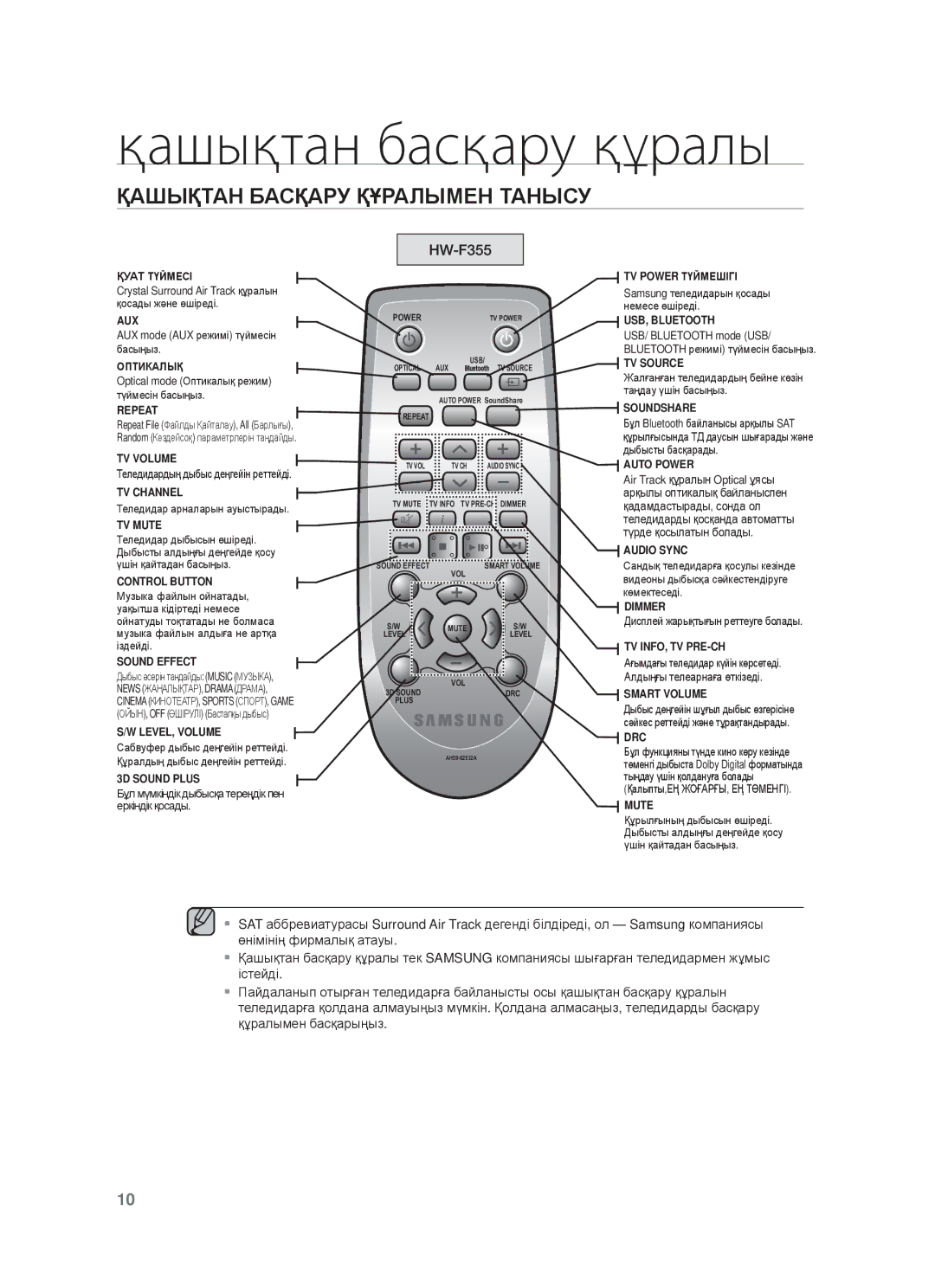 Samsung HW-F350/RU, HW-F355/RU manual Қуⱥɍ ɌҮɃɆȿɋȱ 