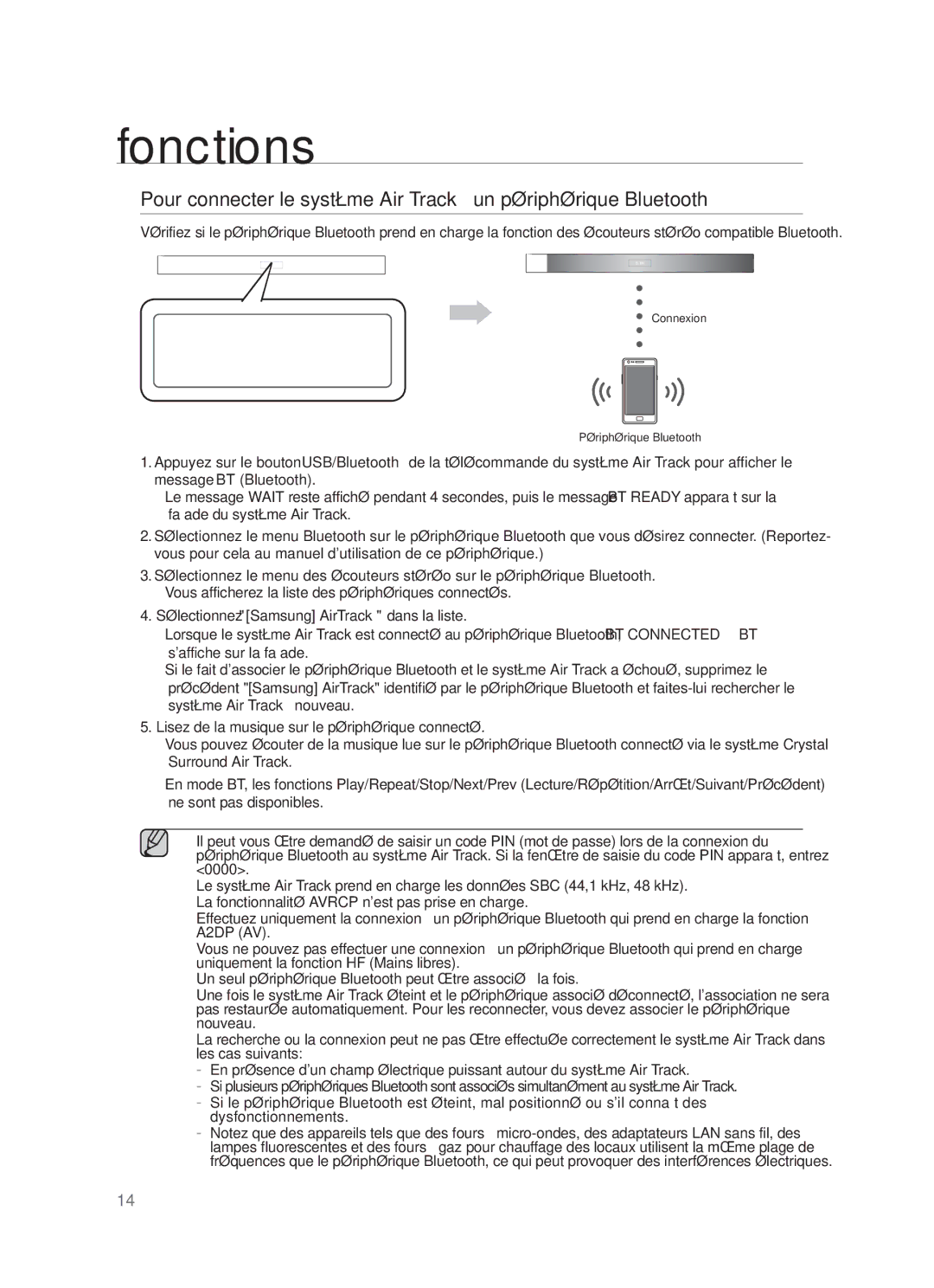 Samsung HW-F355/SJ, HW-F355/ZF, HW-F350/ZF manual Connexion Périphérique Bluetooth 