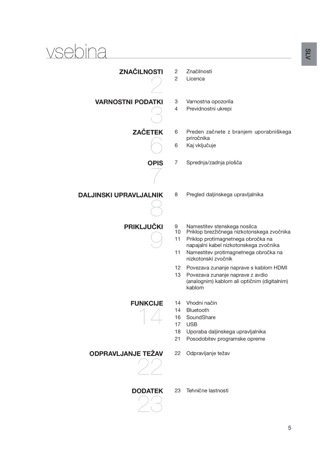 Samsung HW-F450/XE, HW-F450/EN manual Vsebina 