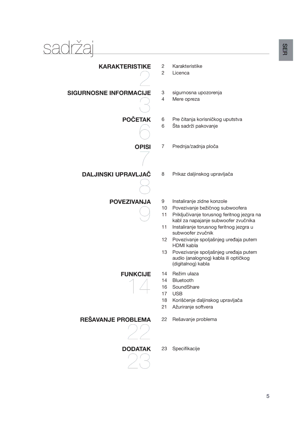 Samsung HW-F450/EN manual Sadržaj 