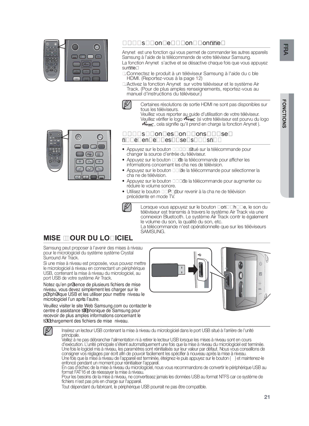 Samsung HW-F450/TK, HW-F450/XN, HW-F450/EN Mise À Jour DU Logiciel, Utilisation de la fonction Anynet+ HDMI-CEC, Samsung 