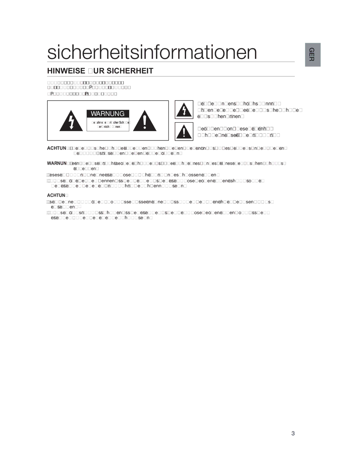 Samsung HW-F450/XN, HW-F450/TK, HW-F450/EN, HW-F450/ZF Sicherheitsinformationen, Hinweise ZUR Sicherheit, Verursachen können 