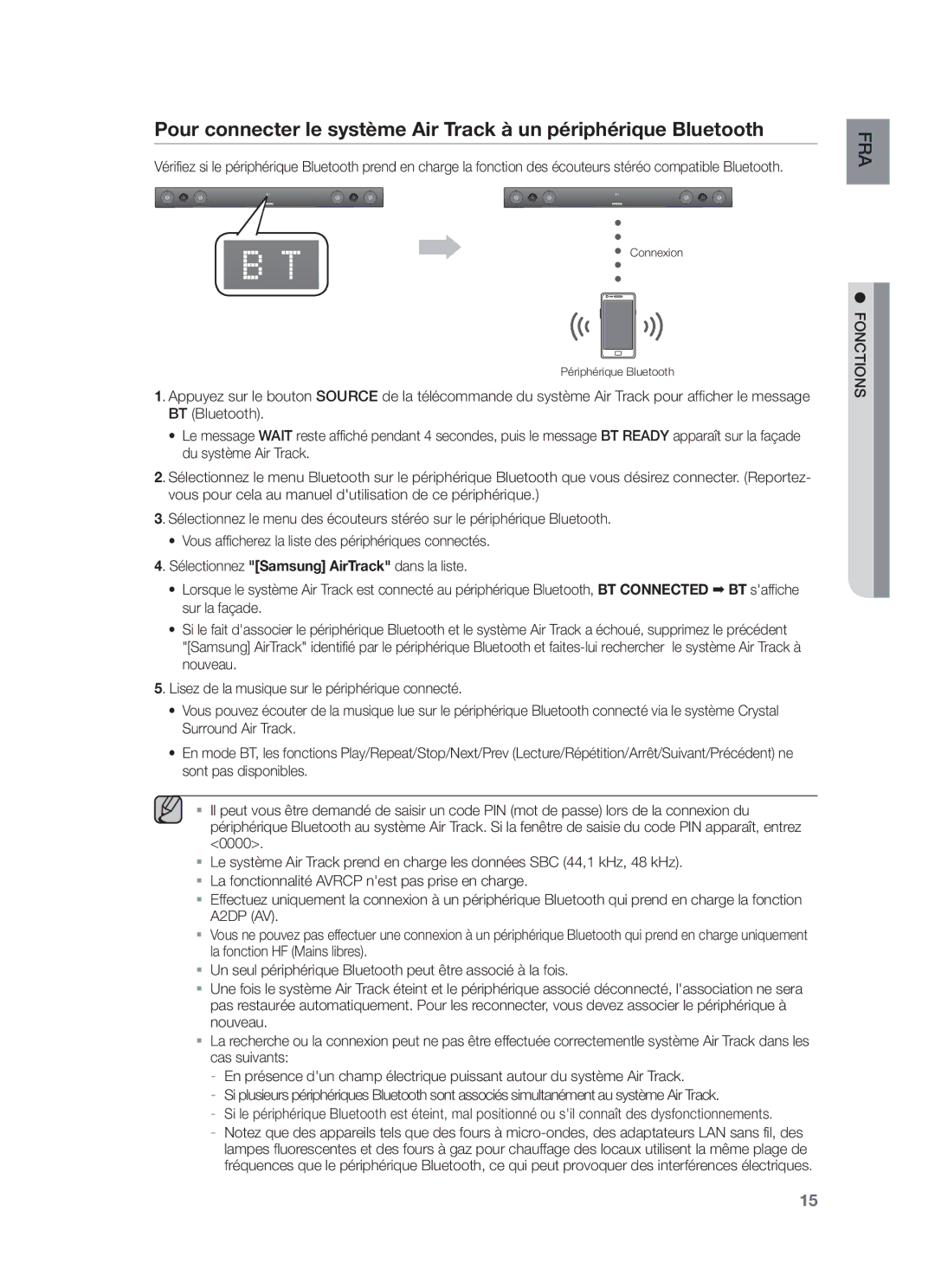 Samsung HW-F450/ZF, HW-F450/TK, HW-F450/XN, HW-F450/EN manual Fonctions 