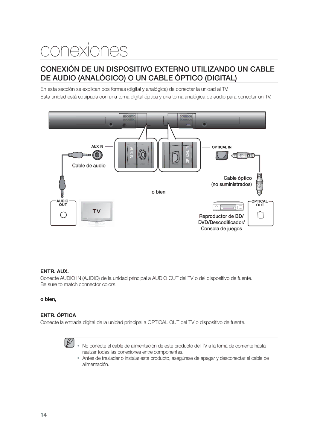 Samsung HW-F551/ZF, HW-F550/EN, HW-F550/ZF Cable de audio, Bien, Reproductor de BD DVD/Descodificador Consola de juegos 