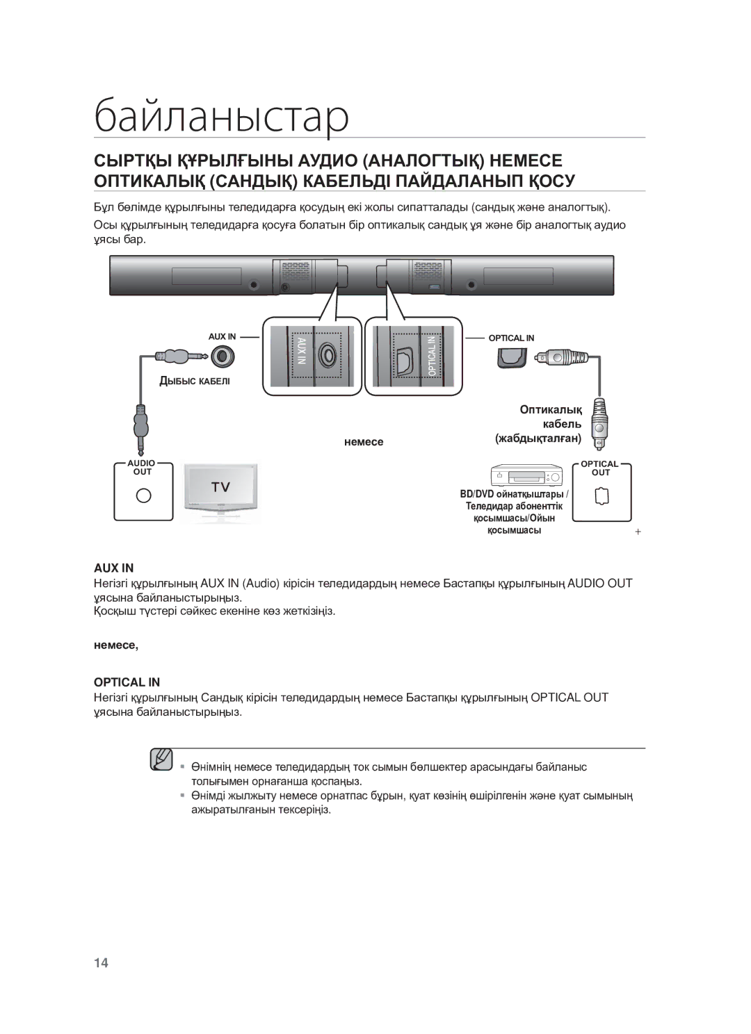 Samsung HW-F550/RU manual Aux, Нɟмɟɫɟ 