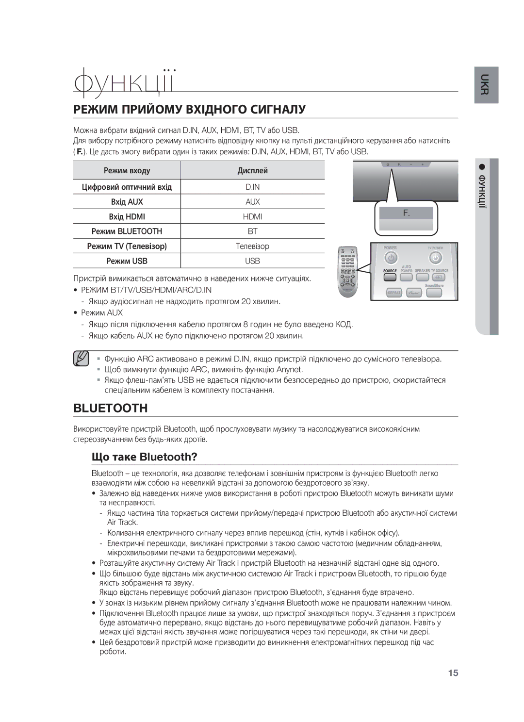 Samsung HW-F550/RU manual Функції, Що таке Bluetooth? 