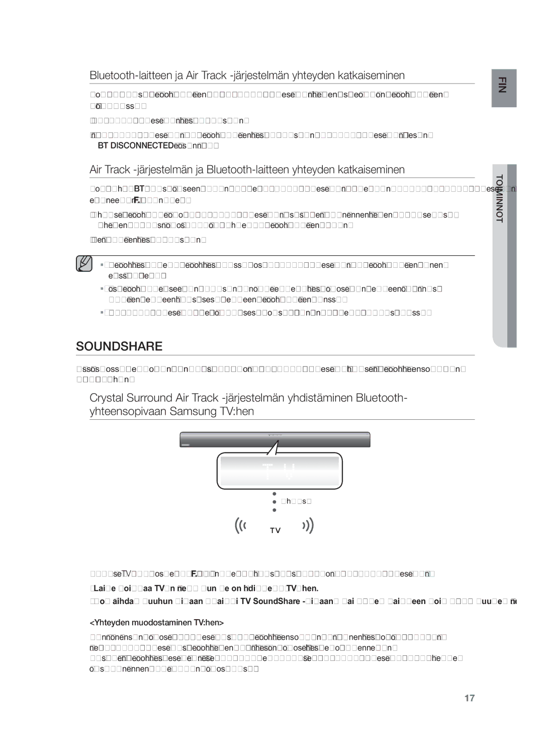 Samsung HW-F551/XE, HW-F550/XE manual Soundshare, Yhteyden muodostaminen TVhen 